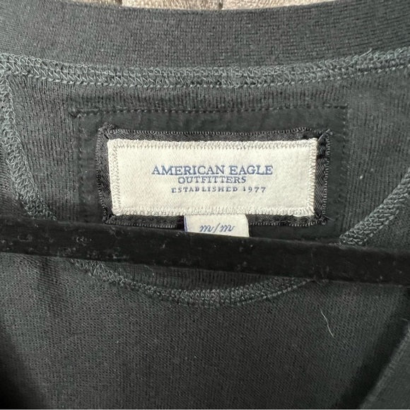 Y2K American Eagle Black V Neck Lightweight Cardigan Size Medium - Picture 3 of 13